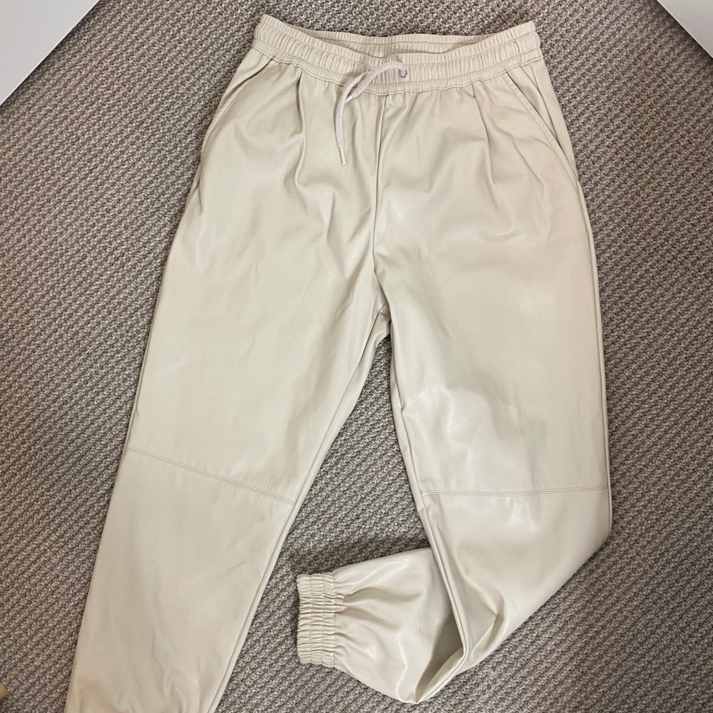 Zara faux leather crop jogger